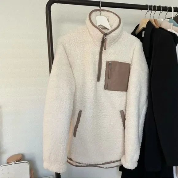 Abercrombie Sherpa half zip pullover - Picture 1 of 8